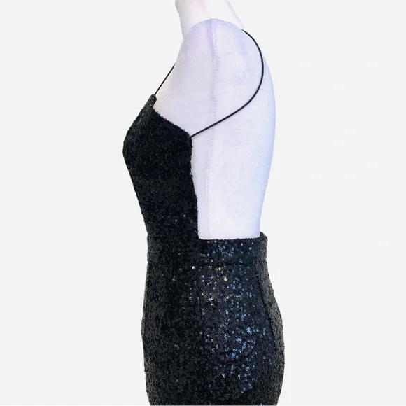 Rehab | Nearly Naked Backless Sequin Midi Dress Black Size S - Picture 7 of 16